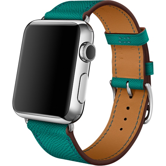 Ремешок кожаный Apple Watch 38/40 мм Genuine зеленый в Тюмени